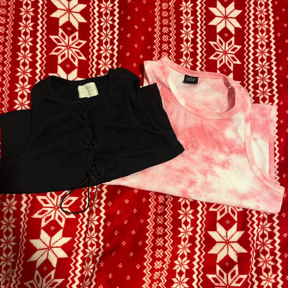 Cropped Tank Black/Pink Bundle (M)